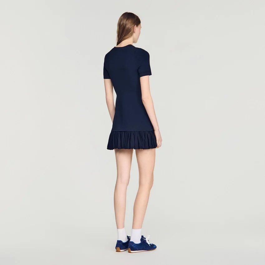 Mini knit dress with ruffles Mini knit dress with ruffles