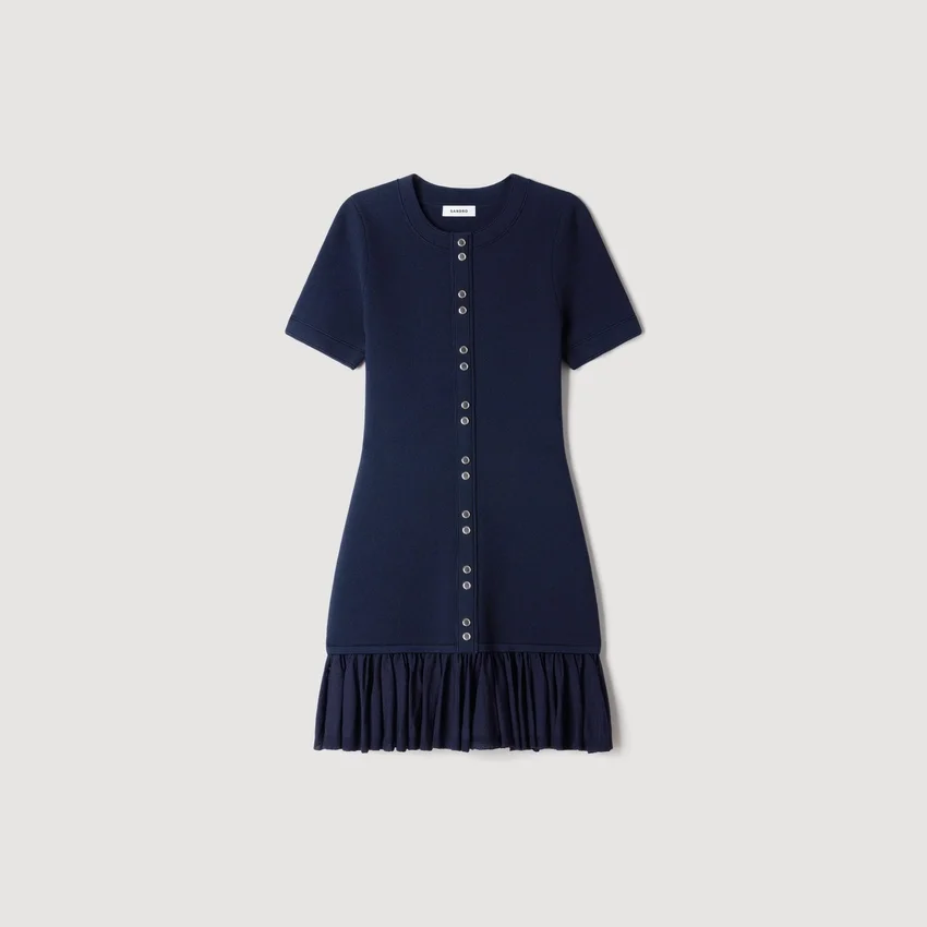 Mini knit dress with ruffles Mini knit dress with ruffles