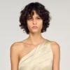 Mini one-shoulder satin-effect dress Mini one-shoulder satin-effect dress