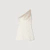 Mini one-shoulder satin-effect dress Mini one-shoulder satin-effect dress