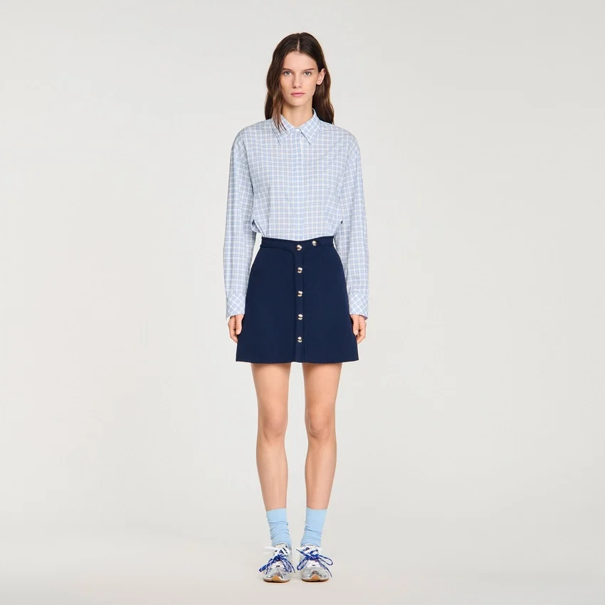 Mini ribbed skirt with press studs Mini ribbed skirt with press studs