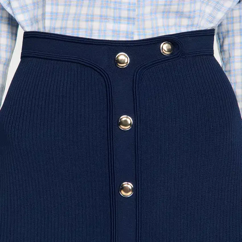 Mini ribbed skirt with press studs Mini ribbed skirt with press studs