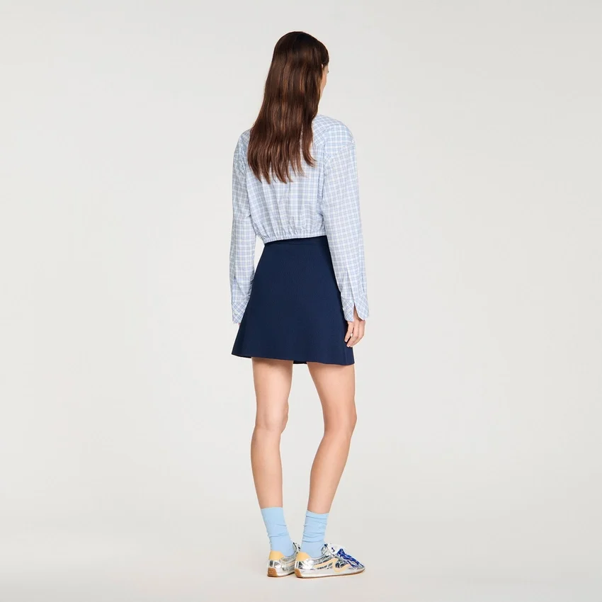 Mini ribbed skirt with press studs Mini ribbed skirt with press studs
