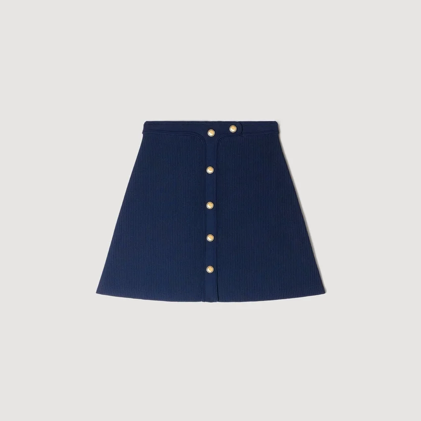 Mini ribbed skirt with press studs Mini ribbed skirt with press studs