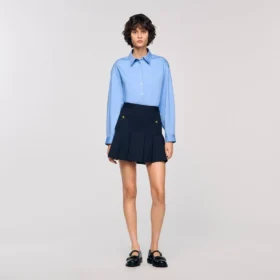 Mini striped pleated skirt