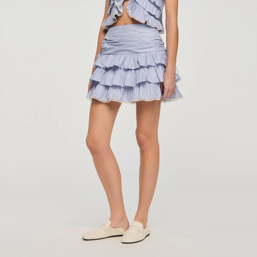 Mini striped ruffled skirt Mini striped ruffled skirt