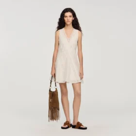 Mini trimmed linen dress
