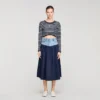 Mixed-material maxi skirt Mixed-material maxi skirt