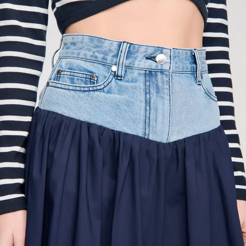 Mixed-material maxi skirt Mixed-material maxi skirt
