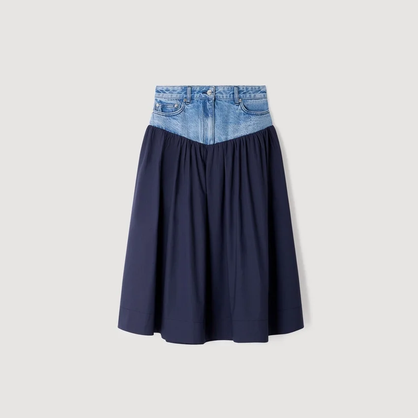 Mixed-material maxi skirt Mixed-material maxi skirt