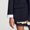 Mixed-material satin jacket