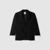 Mixed-material satin jacket
