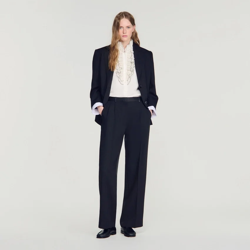 Mixed-material satin trousers Mixed-material satin trousers
