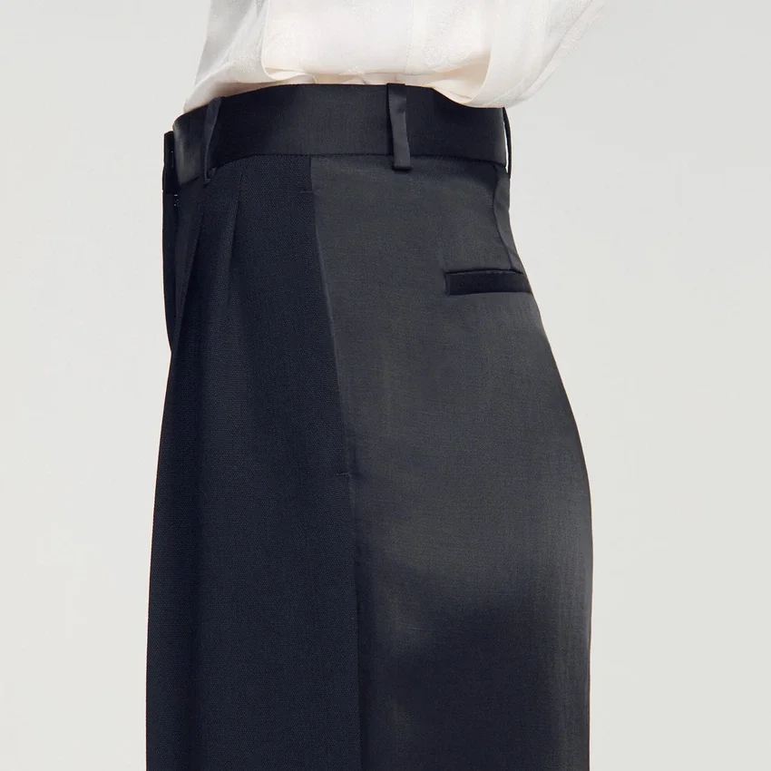 Mixed-material satin trousers Mixed-material satin trousers