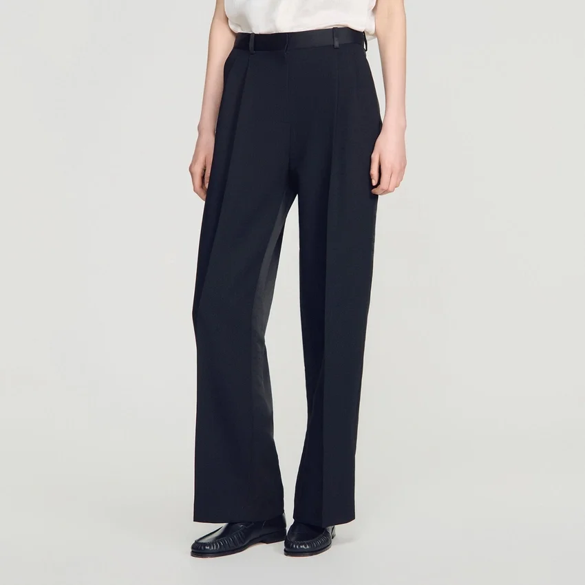 Mixed-material satin trousers Mixed-material satin trousers