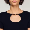 Openwork collar knit top