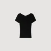 Openwork collar knit top