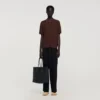 Woven tote bag with patch Woven tote bag with patch