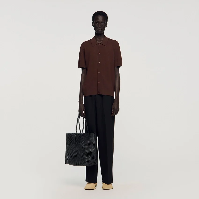 Woven tote bag with patch Woven tote bag with patch
