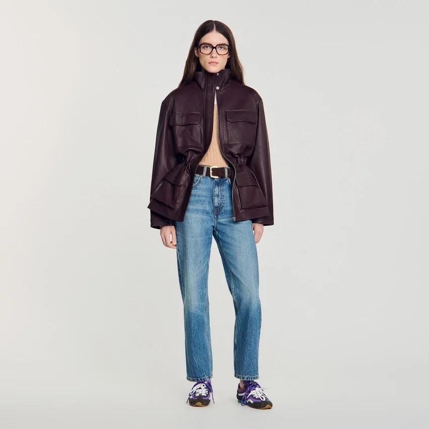 Oversized leather collar jacket Oversized leather collar jacket