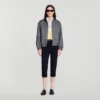 Oversized leather-collar jacket Oversized leather-collar jacket