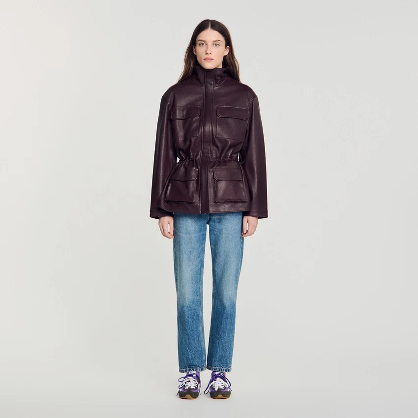 Oversized leather collar jacket Oversized leather collar jacket