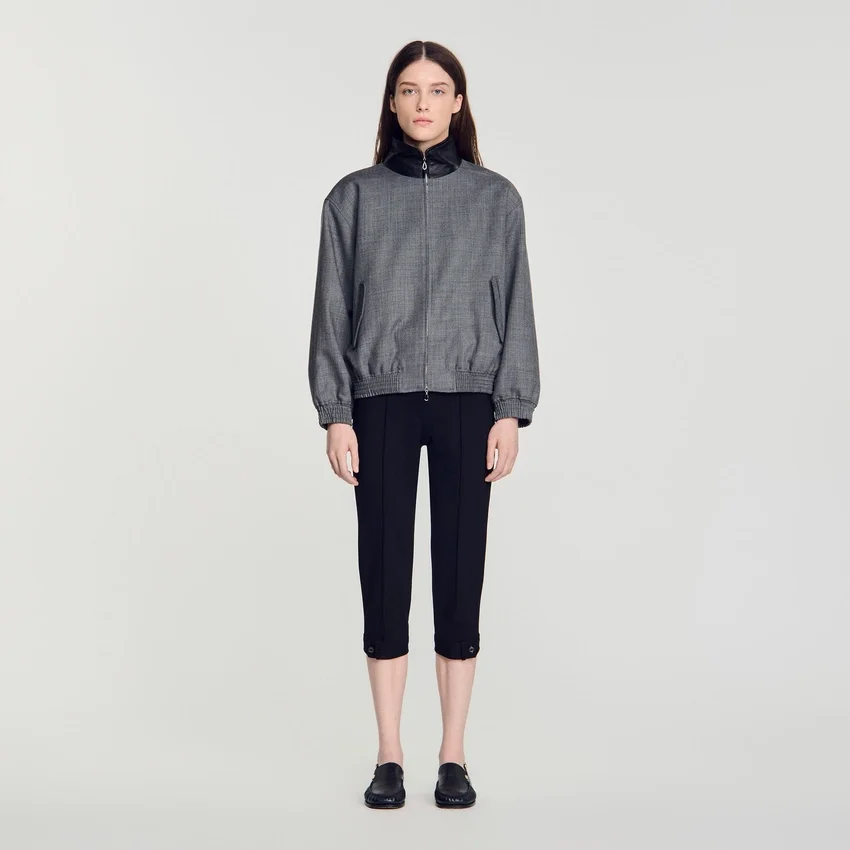 Oversized leather-collar jacket Oversized leather-collar jacket