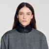 Oversized leather-collar jacket Oversized leather-collar jacket
