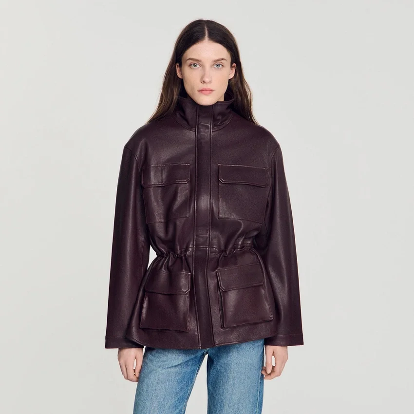 Oversized leather collar jacket Oversized leather collar jacket