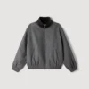 Oversized leather-collar jacket Oversized leather-collar jacket
