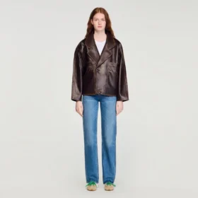 Oversized leather jacket