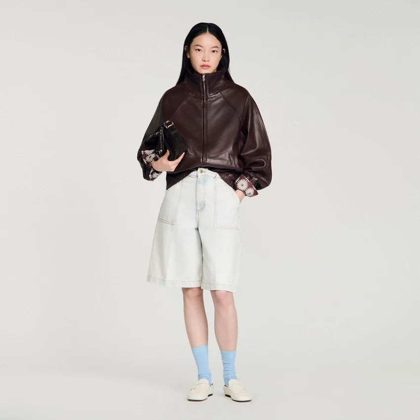 Oversized zip-up leather jacket Oversized zip-up leather jacket