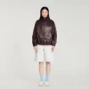 Oversized zip-up leather jacket Oversized zip-up leather jacket