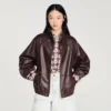 Oversized zip-up leather jacket Oversized zip-up leather jacket
