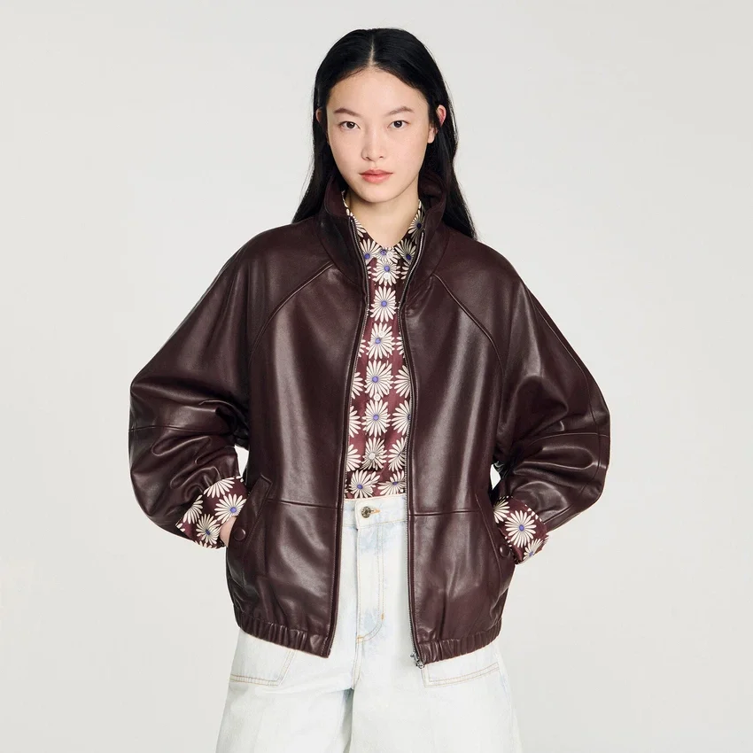 Oversized zip-up leather jacket Oversized zip-up leather jacket