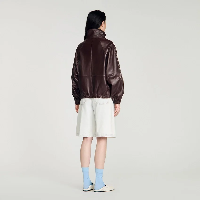 Oversized zip-up leather jacket Oversized zip-up leather jacket