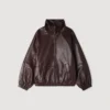 Oversized zip-up leather jacket Oversized zip-up leather jacket