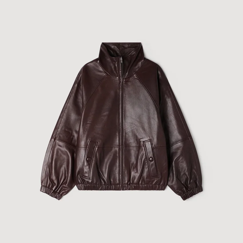 Oversized zip-up leather jacket Oversized zip-up leather jacket
