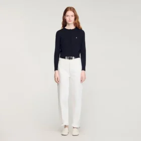 Padded round neck cropped cardigan Padded round neck cropped cardigan