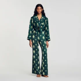 Paisley-print flowy trousers