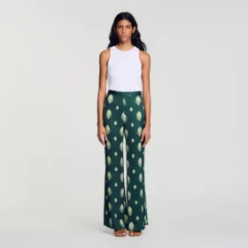 Paisley-print flowy trousers