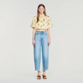 Paisley print top with removable tie