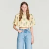 Paisley print top with removable tie