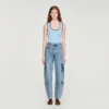 Palm-embroidered wide barrel jeans Palm-embroidered wide barrel jeans