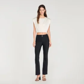 Pleat and zip trousers