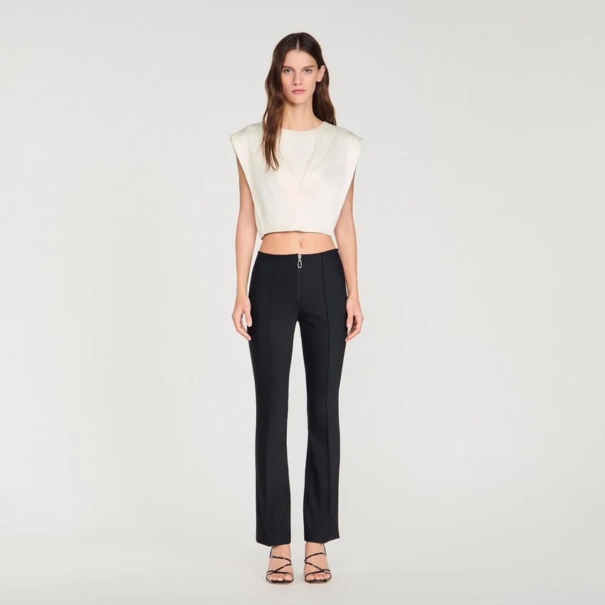 Pleat and zip trousers Pleat and zip trousers