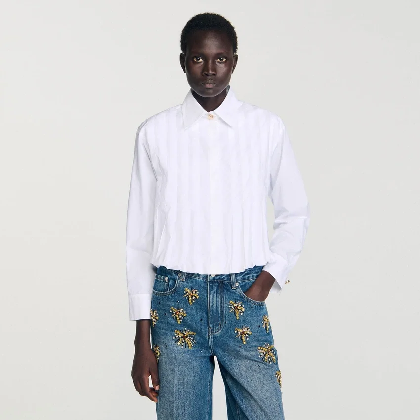 Pleated cropped shirt Pleated cropped shirt
