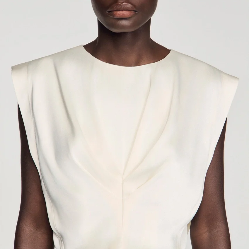 Pleated satin crop top Pleated satin crop top