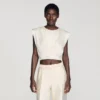 Pleated satin crop top Pleated satin crop top