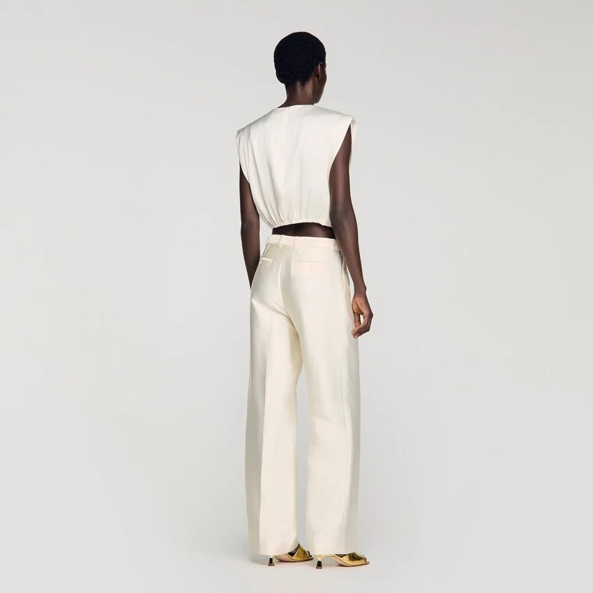Pleated satin crop top Pleated satin crop top